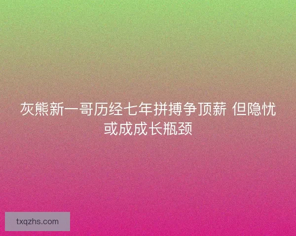 灰熊新一哥历经七年拼搏争顶薪 但隐忧或成成长瓶颈
